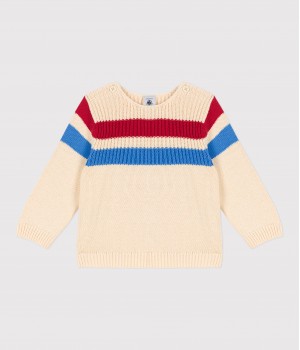 Детский свитер из хлопкового трикотажа в полоску