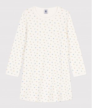 Хлопковая ночная сорочка с цветочным принтом для девочки